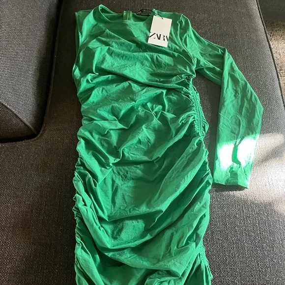 green emerald velvet dress Ezra Taffeta Long Dress In Dark-Green  Rhea Costa